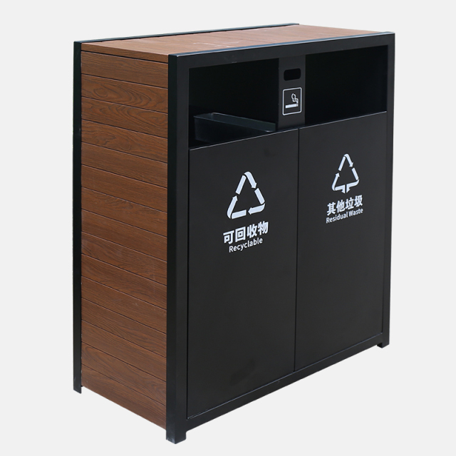 Wooden Trash Can for Scenic Spots - Classification Bin