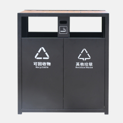 Wooden Trash Can for Scenic Spots - Classification Bin