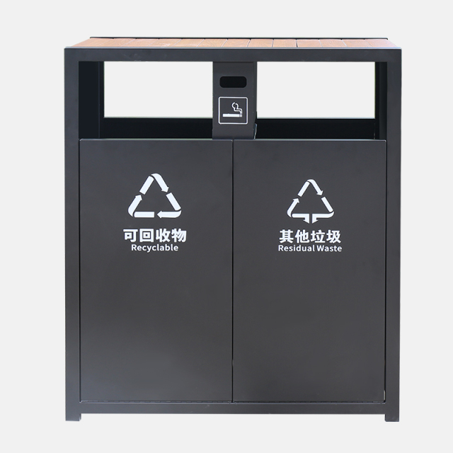 Wooden Trash Can for Scenic Spots - Classification Bin