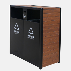 Wooden Trash Can for Scenic Spots - Classification Bin