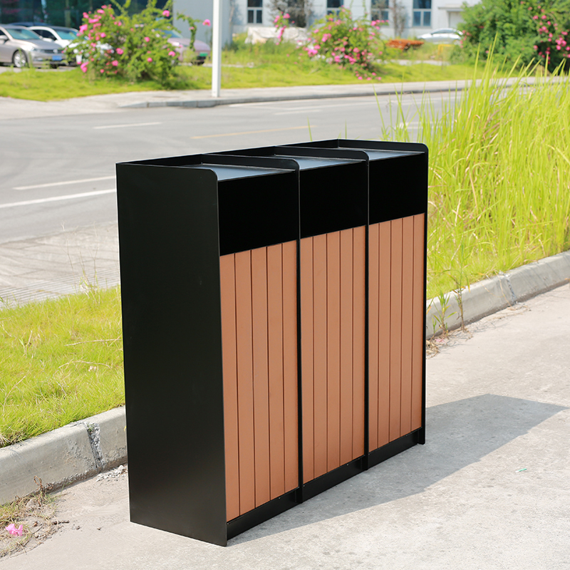 Wooden Trash Can for Scenic Spots - Classification Bin