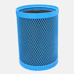 32-Gallon Outdoor Trash Can - Heavy-Duty Steel Public Waste Bin