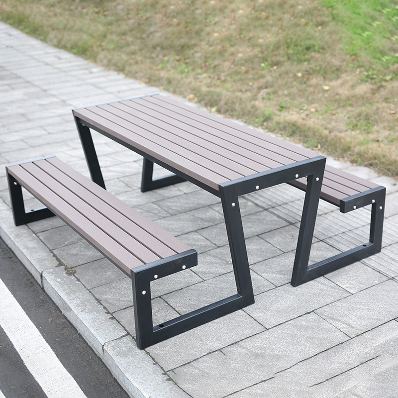 Commercial Picnic Table - 8 Person Recycled Wood - yalau
