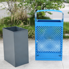 Commercial 60-Gallon Trash Bin - Weatherproof Stainless Steel - yalau