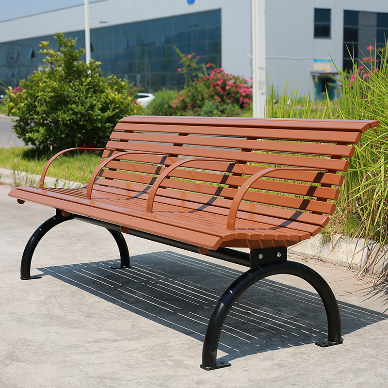 Outdoor Park Bench WPC Galvanized Steel Arlau