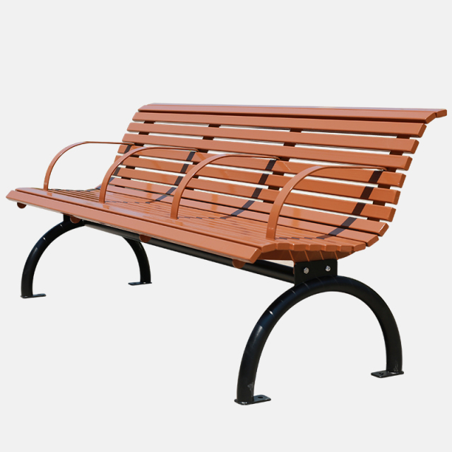 Outdoor Park Bench WPC Galvanized Steel Arlau