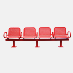 Red Garden Bench - Anti-Corrosion Galvanized Steel Seating