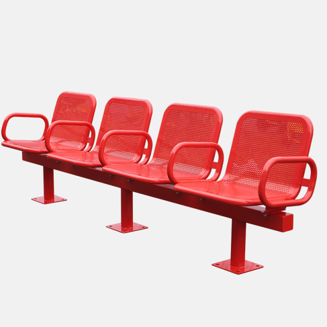 Red Garden Bench - Anti-Corrosion Galvanized Steel Seating