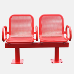 Red Garden Bench - Anti-Corrosion Galvanized Steel Seating