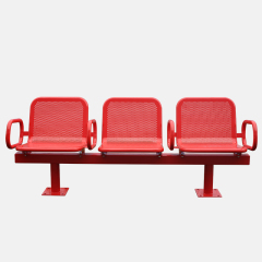 Red Garden Bench - Anti-Corrosion Galvanized Steel Seating