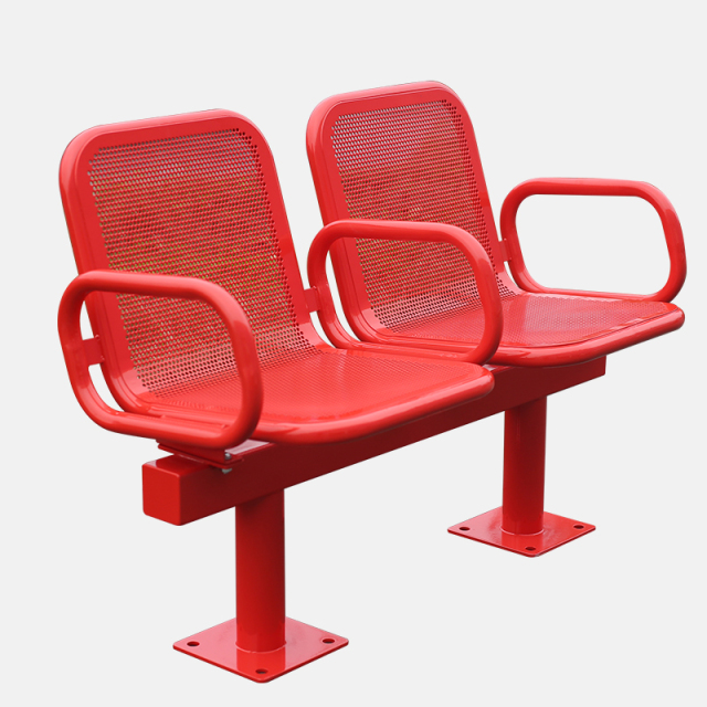 Red Garden Bench - Anti-Corrosion Galvanized Steel Seating