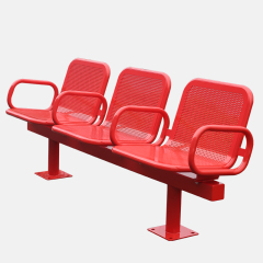 Red Garden Bench - Anti-Corrosion Galvanized Steel Seating