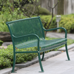 6ft Durable Commercial Park Bench - Heavy-Duty Steel with Backrest