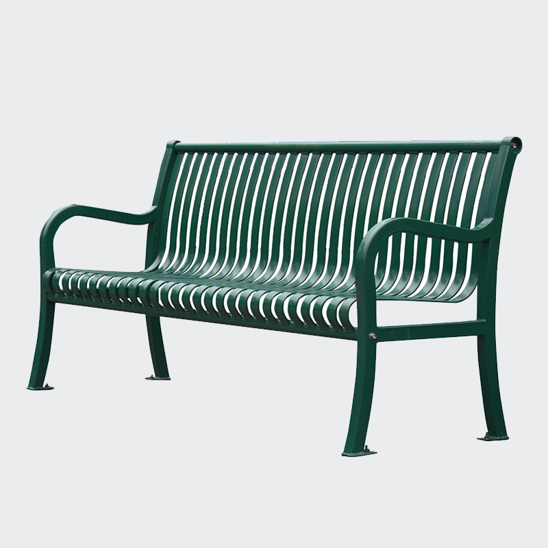 6ft Durable Commercial Park Bench - Heavy-Duty Steel with Backrest
