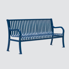 6ft Durable Commercial Park Bench - Heavy-Duty Steel with Backrest