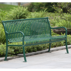 6ft Durable Commercial Park Bench - Heavy-Duty Steel with Backrest