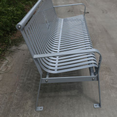 Park Bench - 6ft Grey Outdoor Steel with Backrest