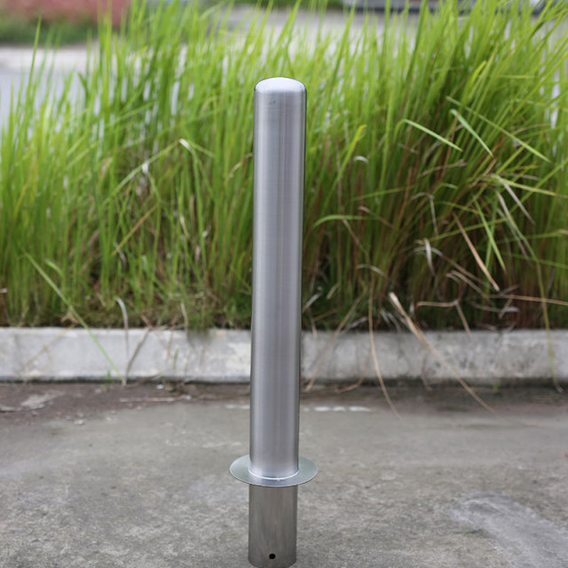 304 Stainless Steel Bollard - Domed Top Pre-Buried Safety Post