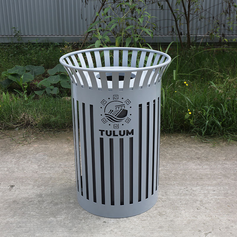 Heavy-Duty Outdoor Trash Can - 36-Gallon Steel Litter Bin