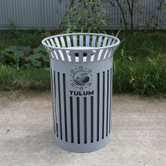 Heavy-Duty Outdoor Trash Can - 36-Gallon Steel Litter Bin