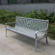 Park Bench - 6ft Grey Outdoor Steel with Backrest