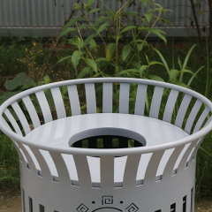 Heavy-Duty Outdoor Trash Can - 36-Gallon Steel Litter Bin
