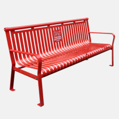 Steel Park Bench - 6ft Outdoor Bench with Backrest