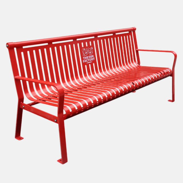 Steel Park Bench - 6ft Outdoor Bench with Backrest