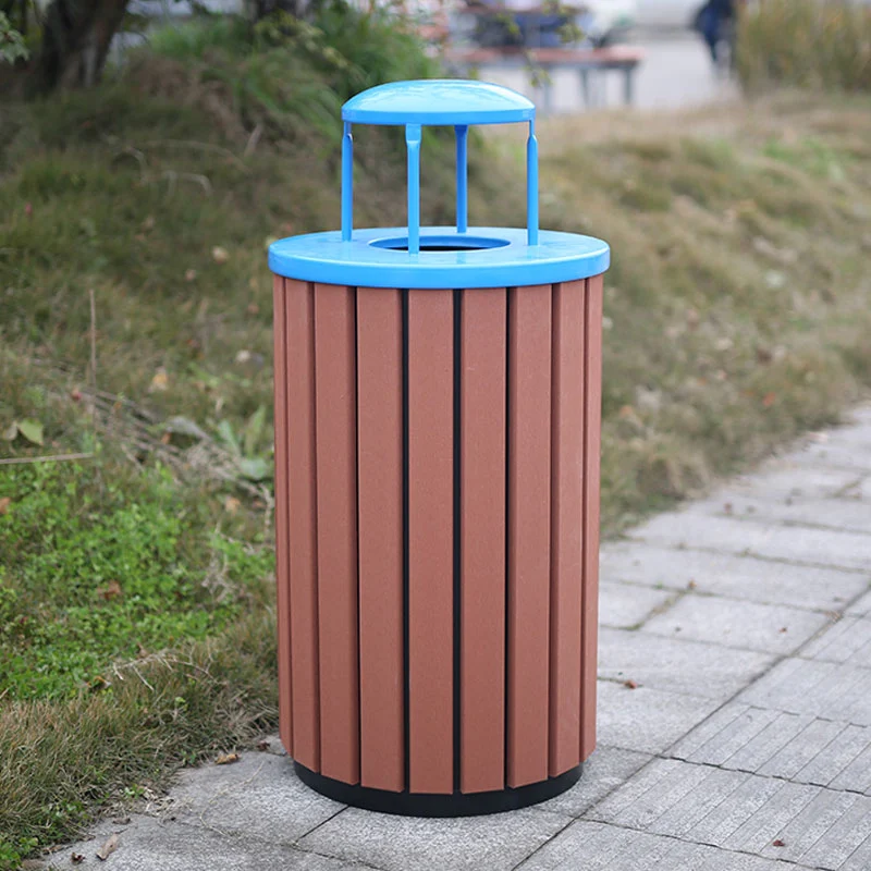 Vintage Outdoor Trash Can Composite Wood