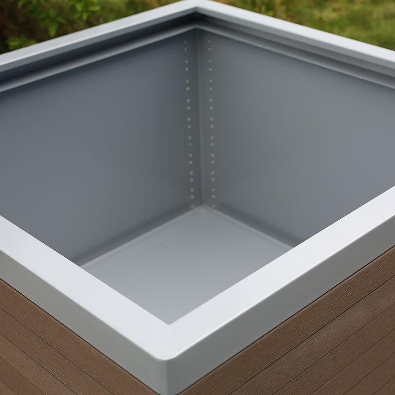 Wood Grain Flower Box Weatherproof Composite Planter - Arlau