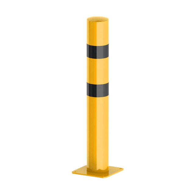 Yellow Reflective Safety Bollard - High-Visibility Anti-Collision Post