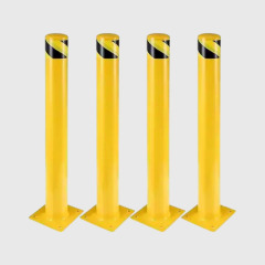 Yellow Reflective Safety Bollard - High-Visibility Anti-Collision Post