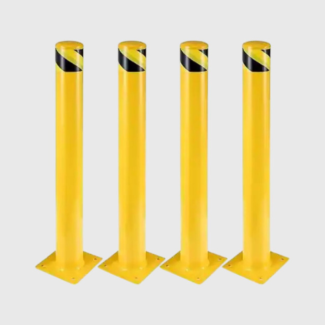 Yellow Reflective Safety Bollard - High-Visibility Anti-Collision Post