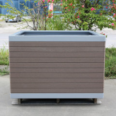 Wood Grain Flower Box Weatherproof Composite Planter - Arlau