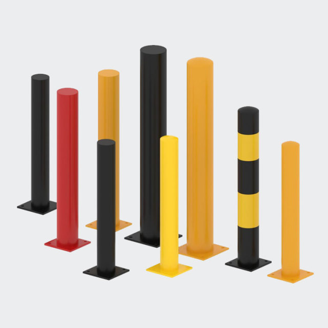 Yellow Reflective Safety Bollard - High-Visibility Anti-Collision Post