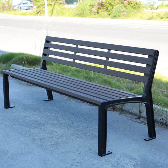 Low-Maintenance Park Bench - Plastic Wood Composite and Metal - Arlau