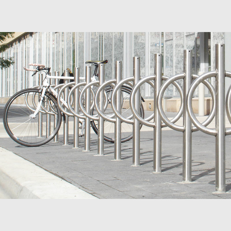 yalau Anti-Theft Oval Bike Rack - Heavy Duty Single-Sided Floor Stand
