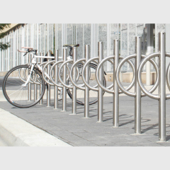 yalau Anti-Theft Oval Bike Rack - Heavy Duty Single-Sided Floor Stand