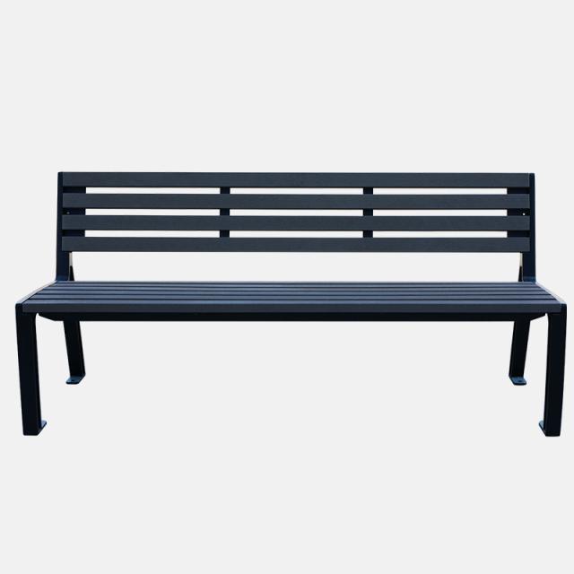 Low-Maintenance Park Bench - Plastic Wood Composite and Metal - Arlau