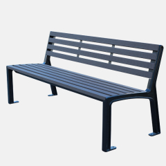 Low-Maintenance Park Bench - Plastic Wood Composite and Metal - Arlau