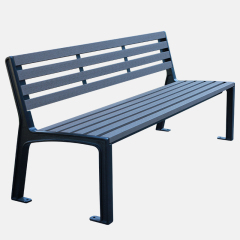 Low-Maintenance Park Bench - Plastic Wood Composite and Metal - Arlau