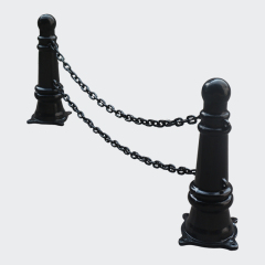 Roman Column Chain Barrier - Ornamental Cast Iron Safety Posts