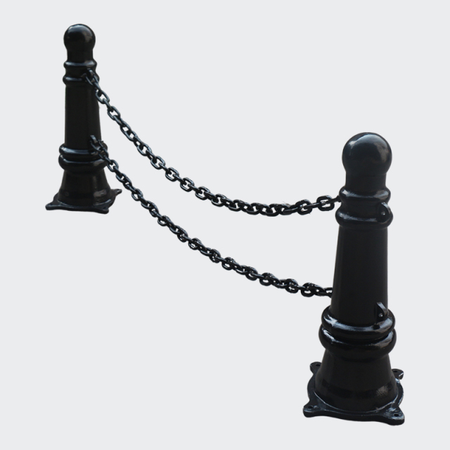 Roman Column Chain Barrier - Ornamental Cast Iron Safety Posts