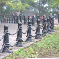 Roman Column Chain Barrier - Ornamental Cast Iron Safety Posts