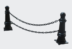 Roman Column Chain Barrier - Ornamental Cast Iron Safety Posts