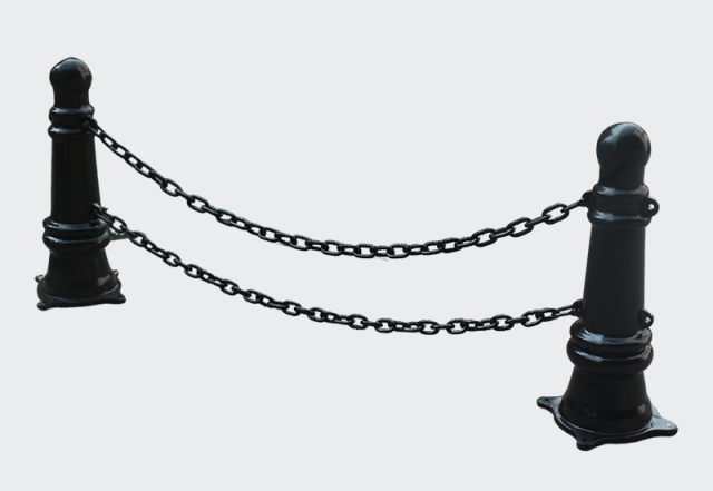 Roman Column Chain Barrier - Ornamental Cast Iron Safety Posts