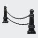 Roman Column Chain Barrier - Ornamental Cast Iron Safety Posts