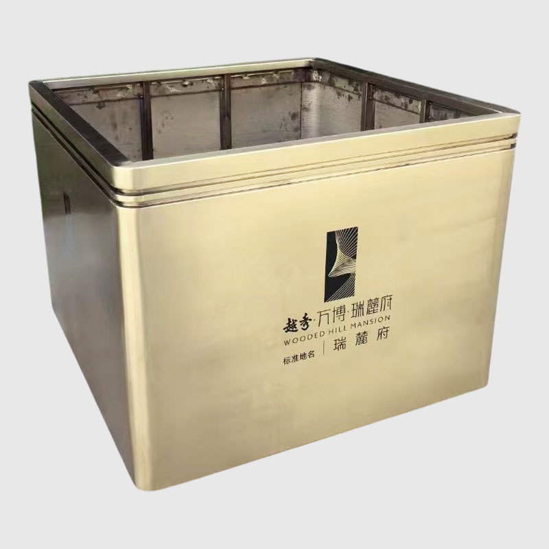 Outdoor Metal Planter with Wheels Fingerprint-Free Stainless Steel