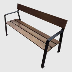 Stainless Steel Public Bench - 304/316 Frame  Composite Wood - Arlau