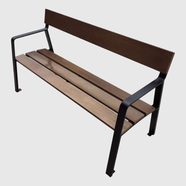 Stainless Steel Public Bench - 304/316 Frame  Composite Wood - Arlau